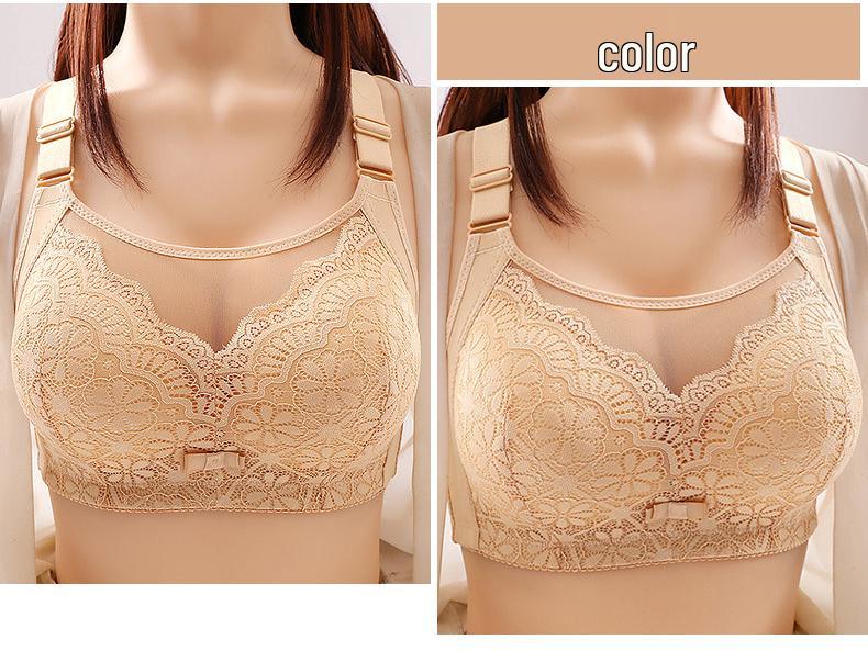 2024 Plus Size Lace Bandeau Bra with Side Support – Minimizes Big Bust for Moms