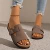 Fashion Women Slippers 2025 New Comfortable Flat Beach Sandals Metal Casual Home Designer Shoes Women Lightweight Slippers Slides Women