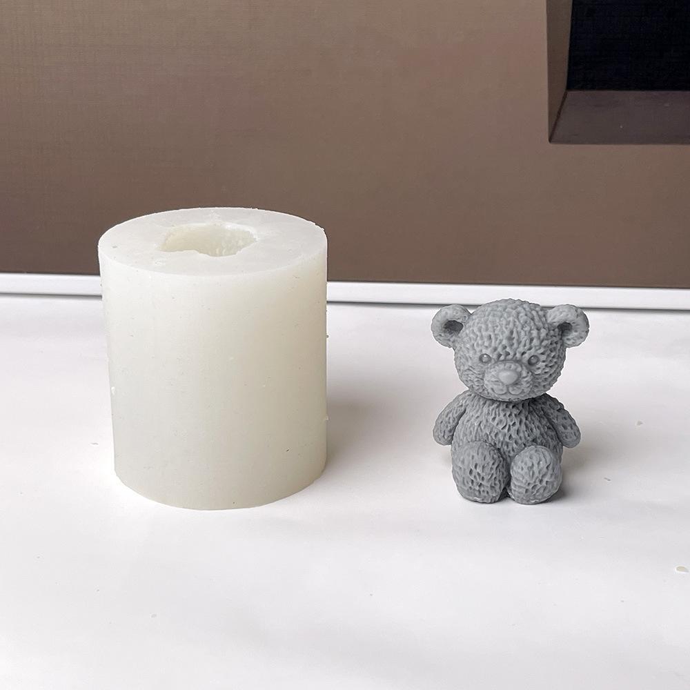 Mini świeczka w kształcie misia 3D silikonowa forma Uśmiechnięte zwierzątko Miś Gips Żywica Rękodzieło forma cementowa DIY materiały do produkcji mydła ręcznie robionego
