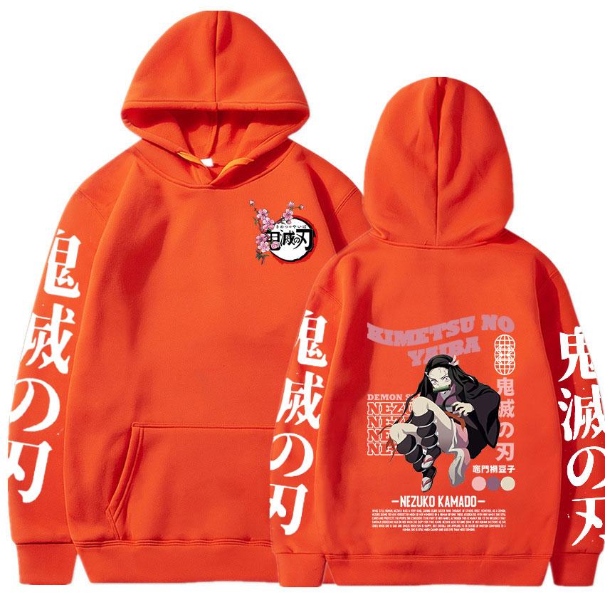 Demon Slayer Japanese Anime Hoodies Long Sleeve Sweatshirts Harajuku Aesthetic Kamado Nezuko Graphic Itself Oversized Clothing
