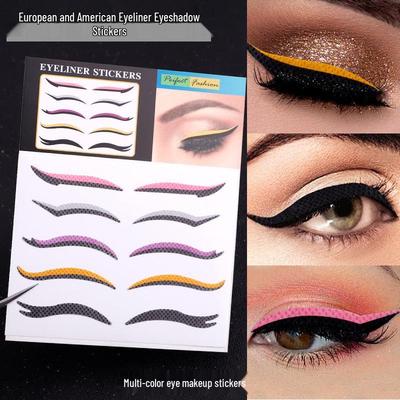 5 par ikke-vevde øyenskygge- og eyeliner-klistremerker, selvklebende dobbel øyelokk- og scenemakeup