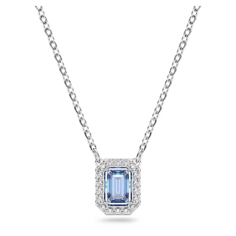 Swarovski Beating Heart Una Octagonal Cut Zirconia Necklace Women s Blue 5614926