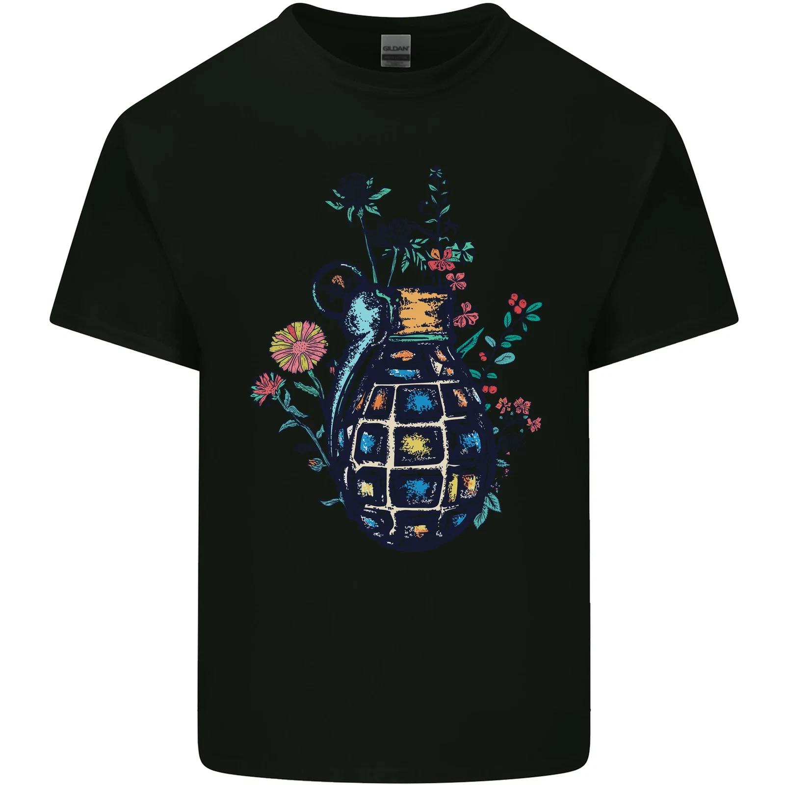 Peace Grenade Anti-War Pacifist World Hippy Kids T-Shirt Childrens 3XL