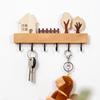 Rustic Wood Key Hanger Hanger with Decorative Wall Mounted 6 Hooks Entrance Key Hanger for Keys