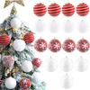 16 PCS Handcrafted Christmas Ornaments Set Christmas Foam Ball Festive Tree Decorations Kit Unique Handmade Holiday Decorations