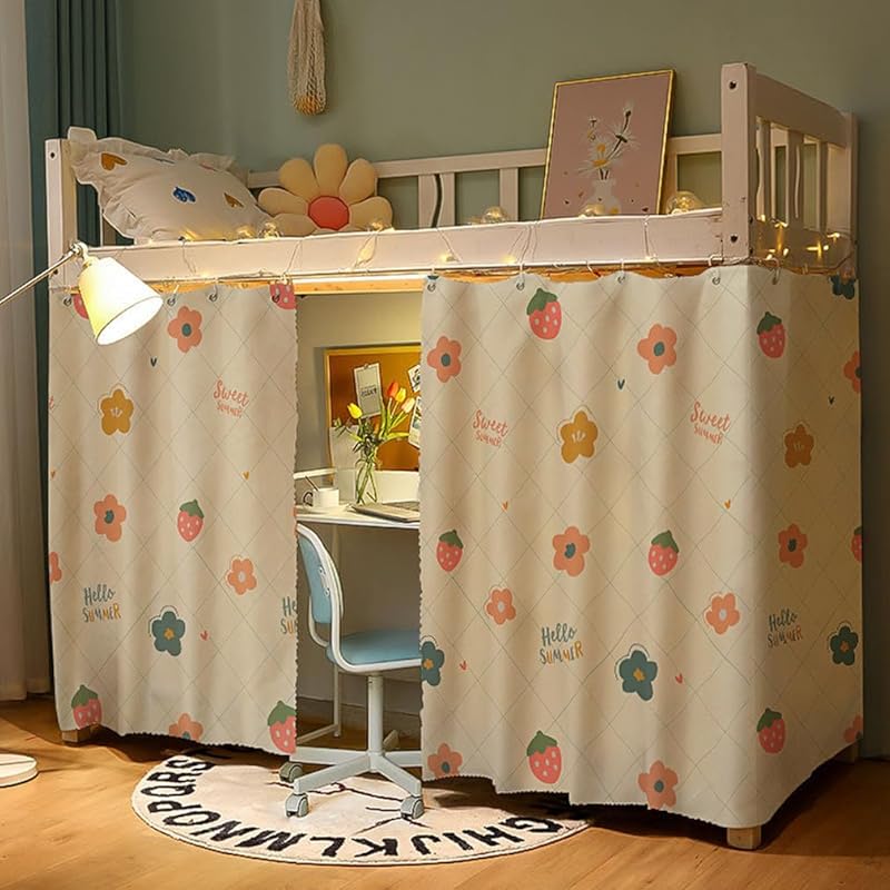 Students Dorm Bunk Bed Curtain Home Privacy Bed Shading Curtain Net Bed Cloth Dustproof Blackout Bed Canopy Bedding Curtain Students Dormitory Tent