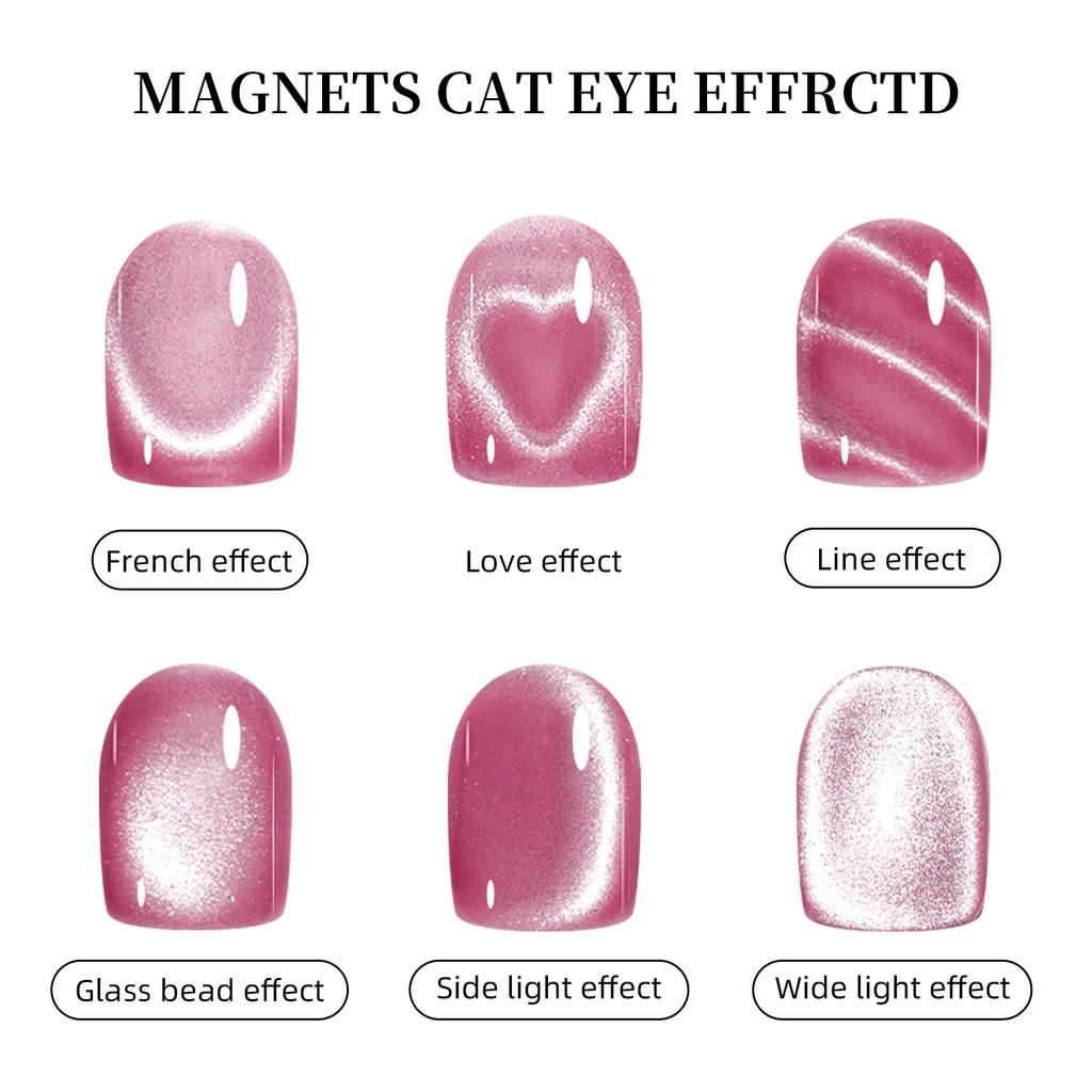 3-In-1 Heart Shape Cat Eye Nail Art Magnet Double Line Moon Snake French Magnet Pen for Magnetic Gel Polish Manicure Tools