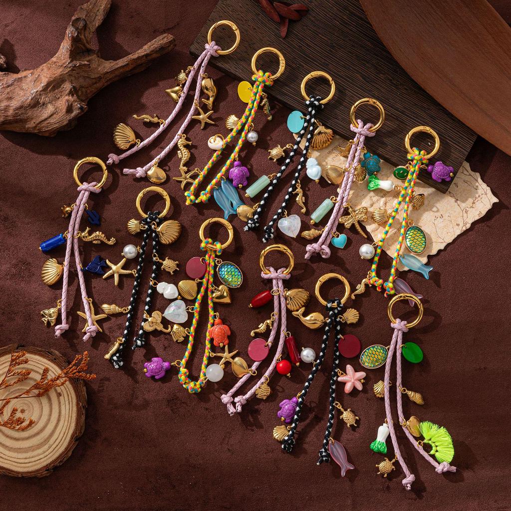 European Bestselling Colorful Retro Shell & Fish Bone Hand Rope Pendant Ornament