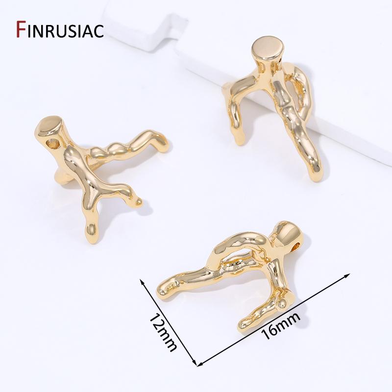 

14K Gold Plated Brass Antlers Shape Irregular Spacer Beads For jewelry,Separator Beads For DIY Bracelet Making Accessories 2 pieces