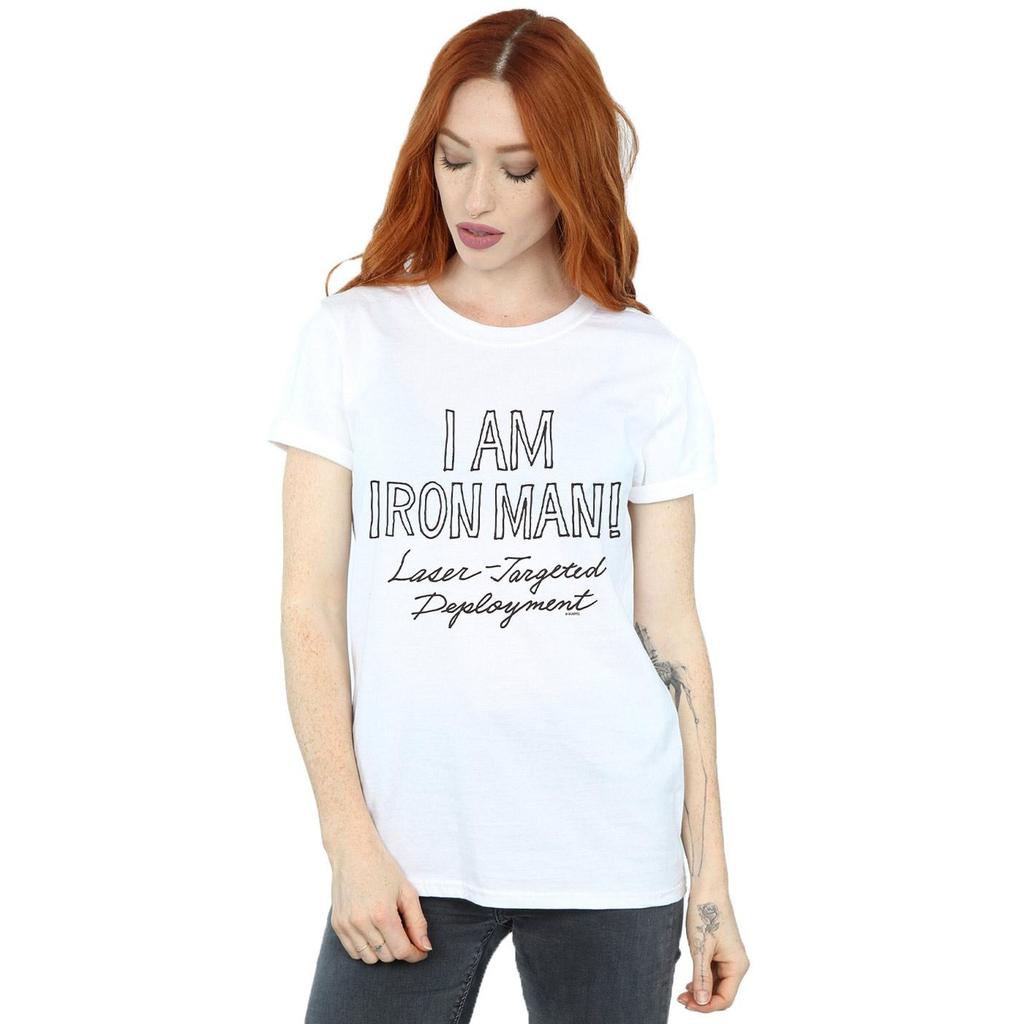 Marvel Womens/Ladies I Am Iron Man Cotton Boyfriend T-Shirt