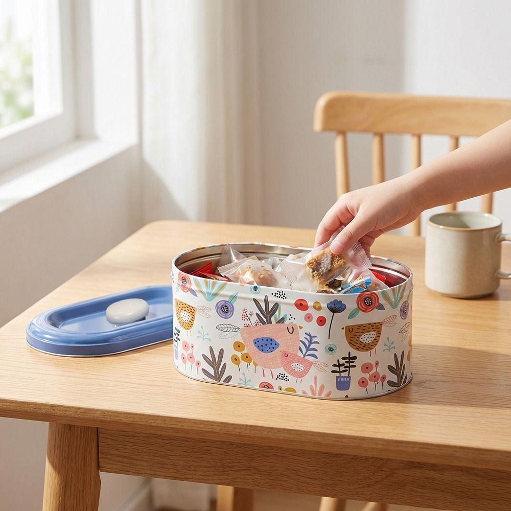 2PCS/SET European Style Tinplate Storage Box Large Capacity Candy Cookie Box Gift Boxes  Living Room