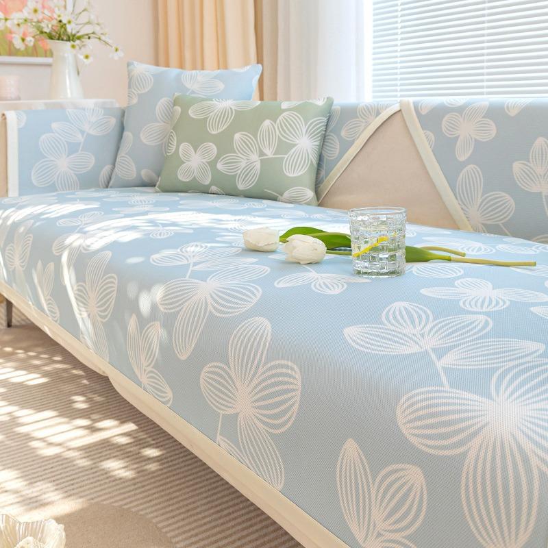 Sofa Cushion Summer Non-Slip Small Fresh Ice Silk Mat Simple Modern Cream Wind Summer Cool Cushion Sofa Cover Towel