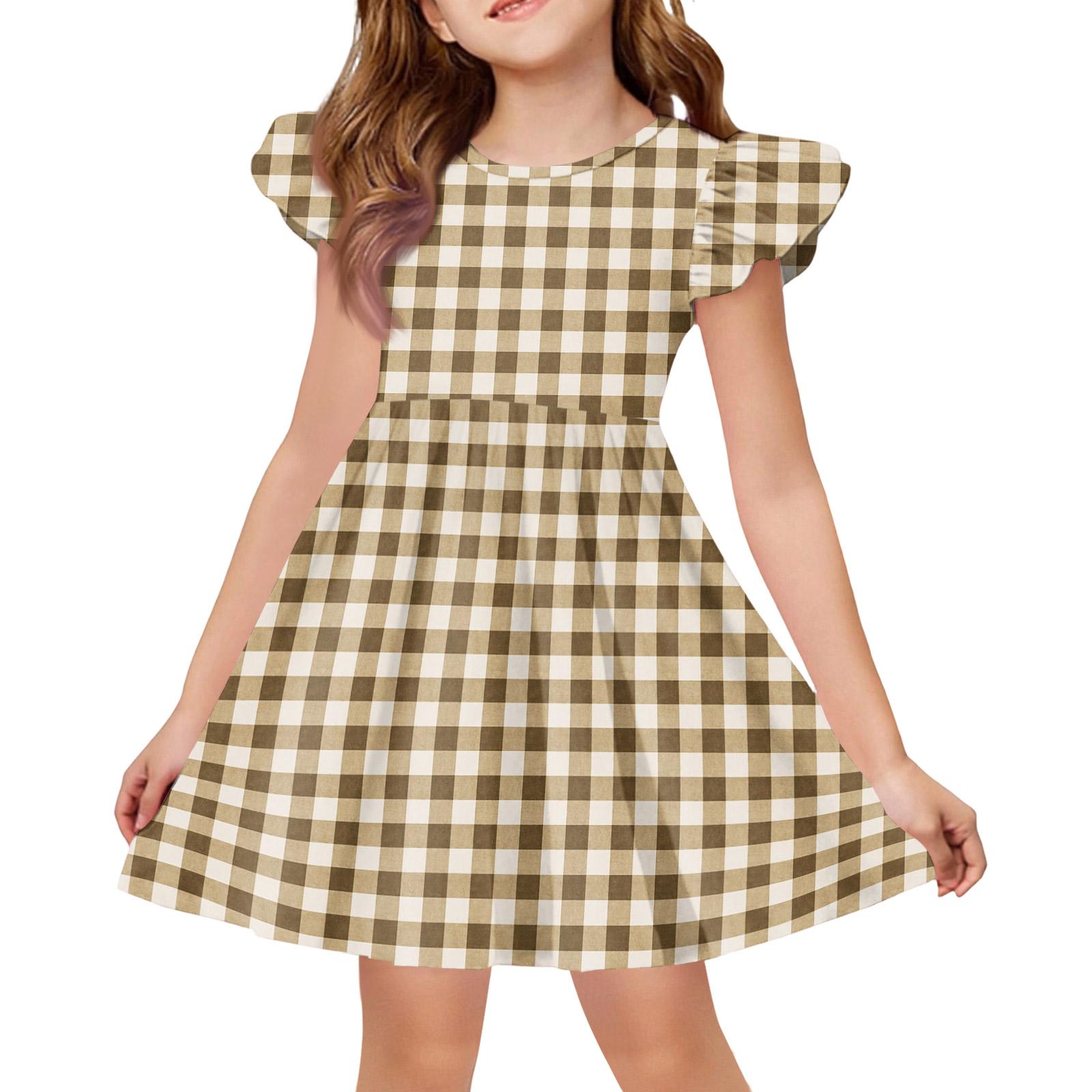 

Girls Summer Princess Dress - A-Line T-Shirt Dress Easter Day 160 жовтий