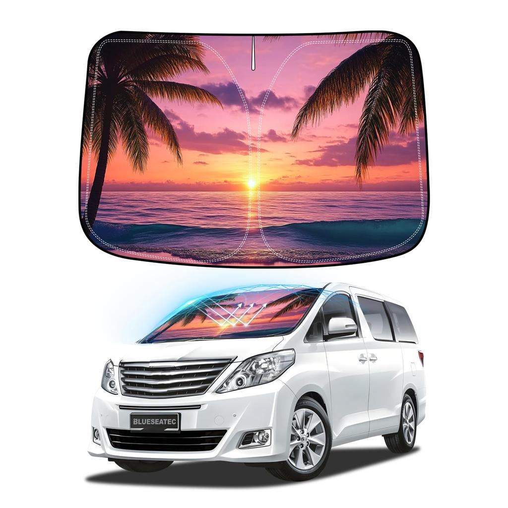BLUESEATEC Toyota Alphard 20 Series Vellfire 20 Series Compatible Windshield Sunshade UV Protection No Suction Cups Required Sleeping in the Car