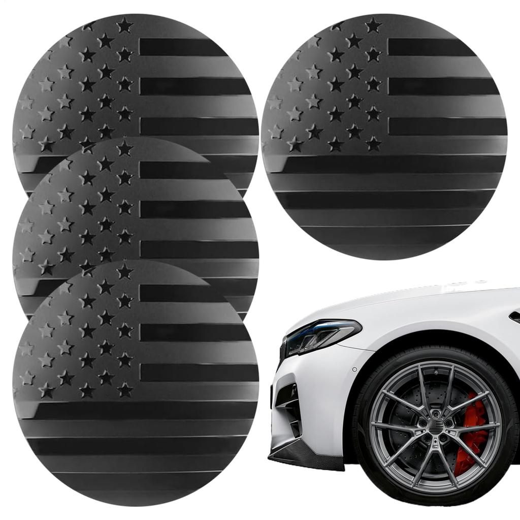 Flag Wheel Center Cover 4pcs Hub Rim Car Wheel Center Aluminum Alloy Cover Wheel