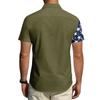 Camisa de manga corta casual deportiva para hombre con estampado del Día de la Independencia y cuello