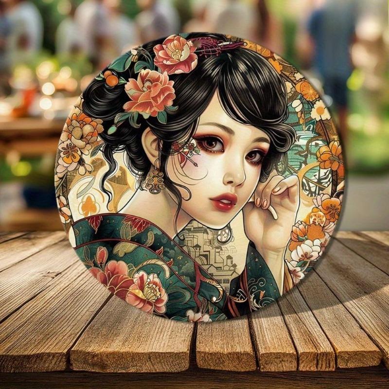 2D Flat Hanging Decorative Metal Sign Hand Painted Art