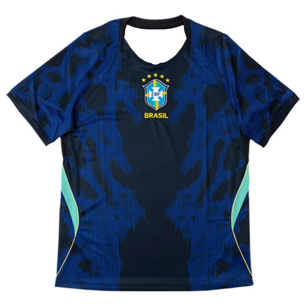Top da Allenamento Squadra di Calcio Stile Brasiliano, Elegante Maglia da Calcio Blu Traspirante per Tifosi, Uso Quotidiano e Allenamento Partita