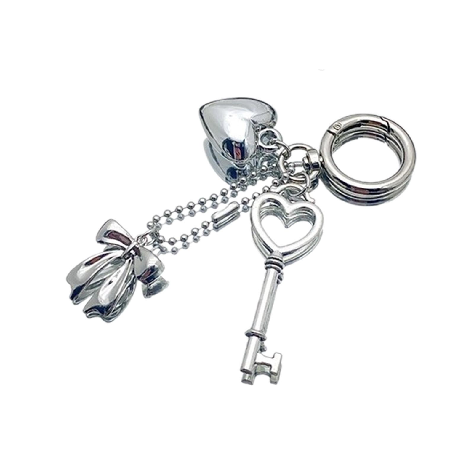 

Элегантный металлический брелок в форме сердца с бантом, уникальный брелок, ювелирные изделия, модный аксессуар, модная подвеска для сумки на каждый день A