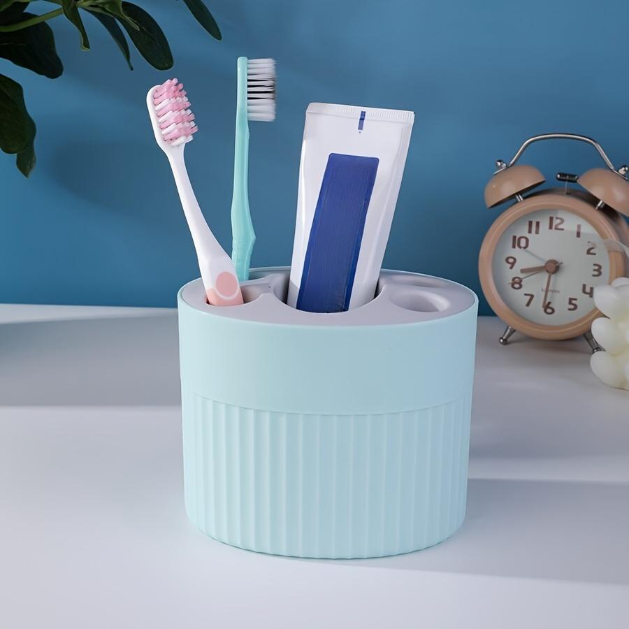 1 Stück Haushalts-Zahnbürstenhalter, Kunststoff-Zahnbürstenaufbewahrungsbox, Zahnbürsten-Aufbewahrungsorganizer, Badezimmer-Multifunktions-Zahnpasta-Zahnbürstenbehälter