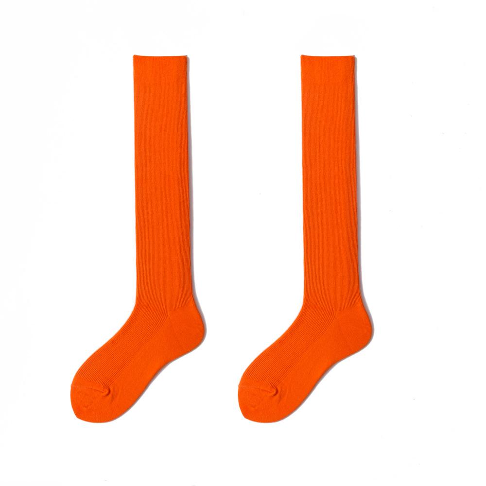 Candy-colored Knee-high Socks, Trendy Long Socks, Mid-calf Socks, Solid-colored High Socks, Sweat-absorbing and Breathable