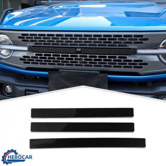 

Carbon Fiber Front Center Grille Grill ert Cover Trim Strip Bezel For Bronco