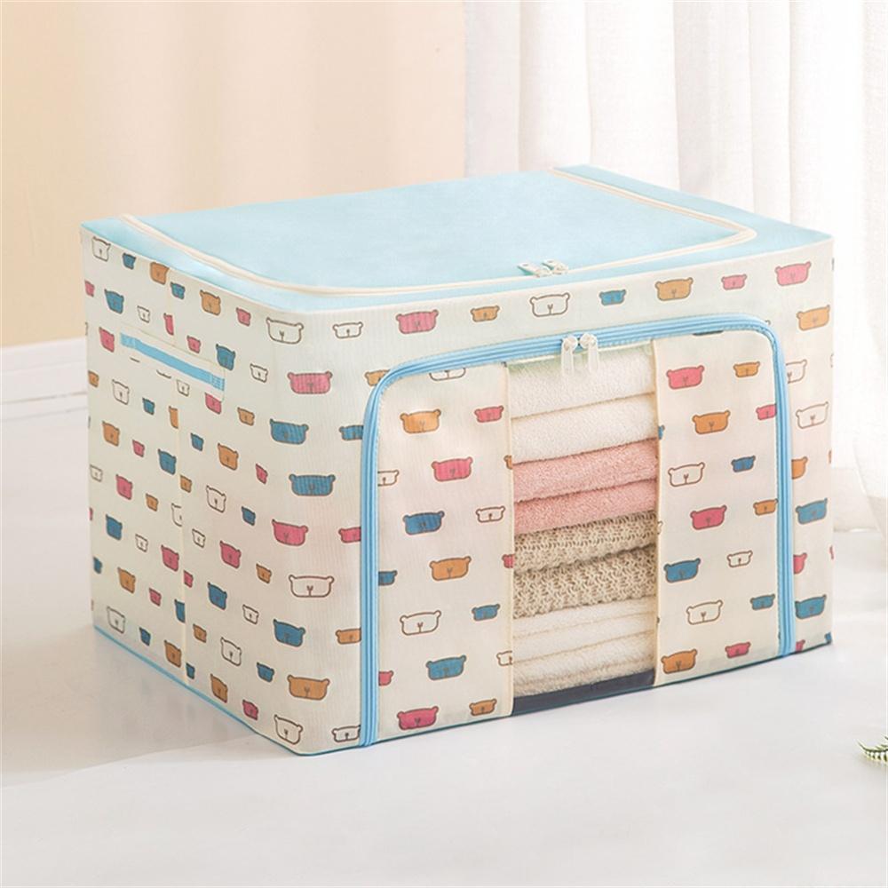 Clothes Storage Box Waterproof Classic Steel Frame Oxford Cloth Home Storage Fabric Storage Box Durable Foldable 40×30×20cm