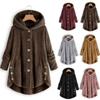 S-8XL Plus Size Winter Fashion Hoodies Women Sweatshirt Women's Clothing Button Plush Tops Irregular Tide Solid Color Coat