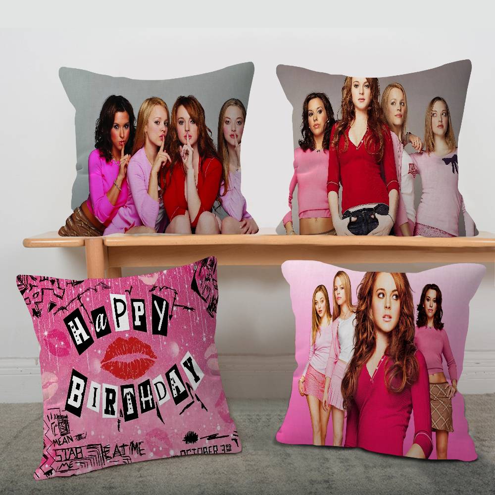 M-mean Girls Movie Office Cushion Pillowcase Car Cushion Cover45X45CM Lumbar Pillowcase Sofa Pillowcover