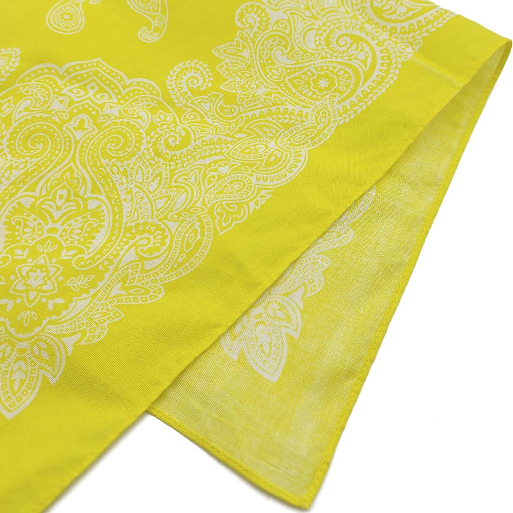 kakatrend bandana yellow paisley 100% cotton adult bandana handkerchief unisex durag large men's yellow 55cm x 55cm