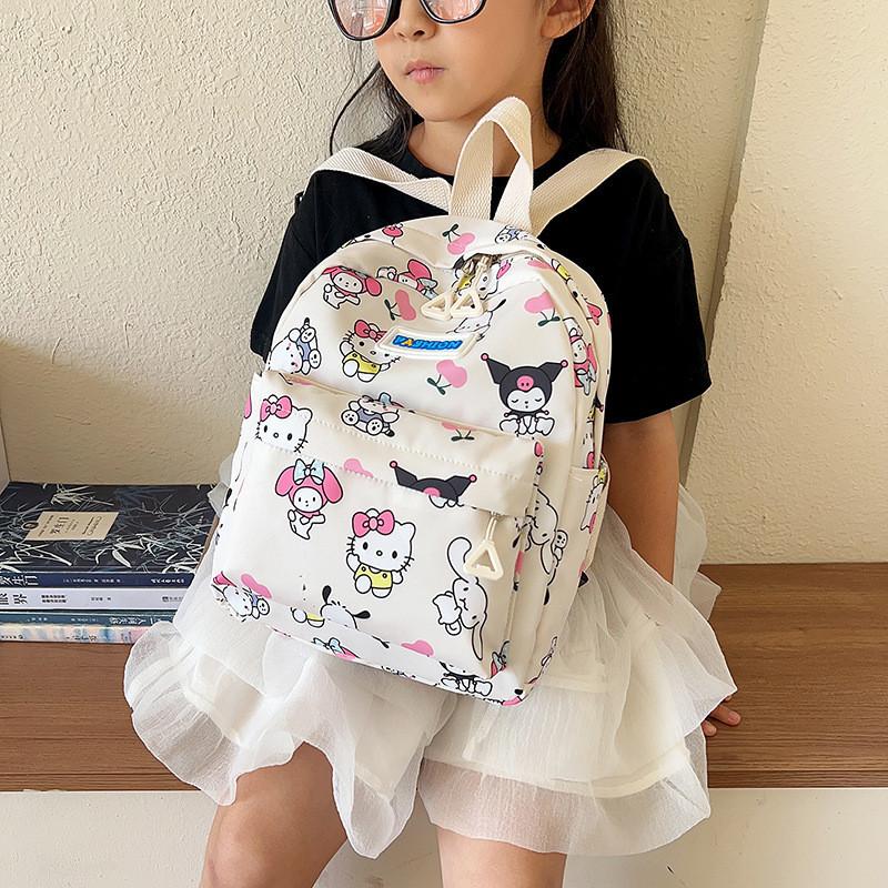 Adorable Cartoon Backpack Cute Girls Trendy Preschool Bag Durable Nylon Pink