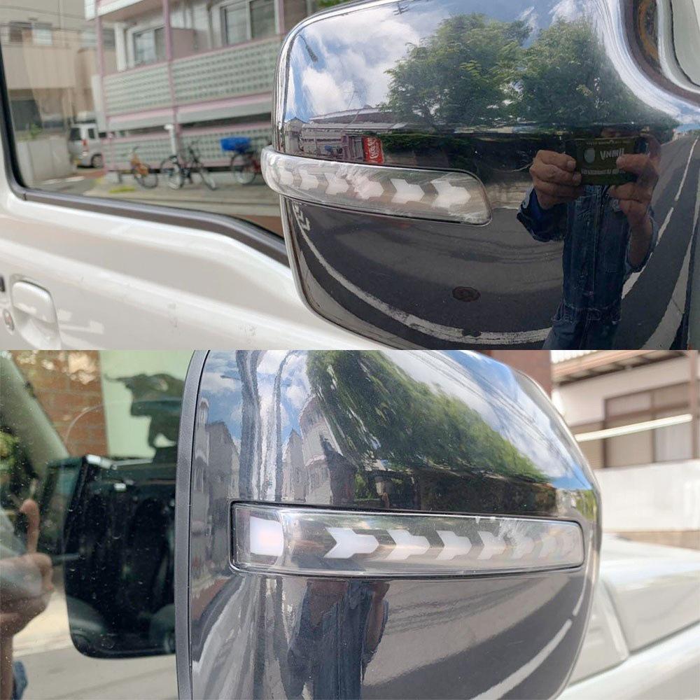 Suzuki Jimny 2019-2020 Rearview Mirror Sequential Turn Signals with Puddle and Daytime Running Lights.