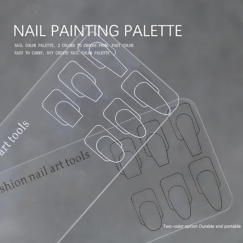 Wiederverwendbare transparente Nagellack-Palette für Anfänger - Handbemaltes Übungswerkzeug zum Malen, Blooming, Zeichnen von Blumen