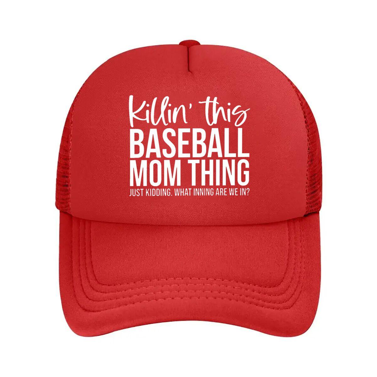 Humorous Baseball Mom Mesh Baseball Cap Hip Hop Adjustable