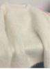 CHAO-Recommended: Creamy White Soft Alpaca Wool Pullover Sweater for Women, Round Neck, Plush Feel