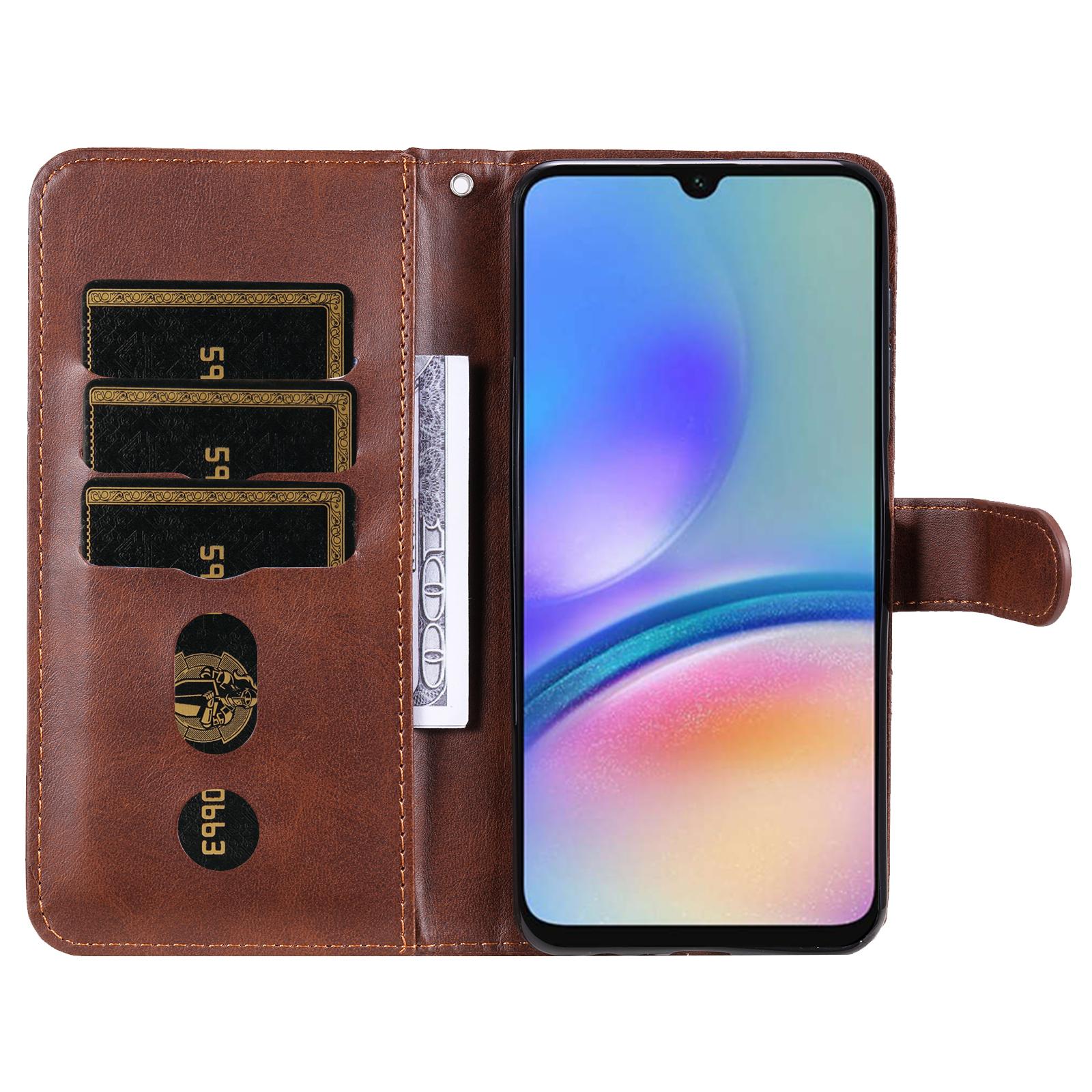 

For Samsung Galaxy A05s 4G Case Leather Cellphone Cover with Zipper Pocket Wallet Black