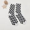 2 Paar Schwarz-Weiß Schachbrettmuster Alltagstaugliche Vielseitige Herren- und Damen-Mittelwaden-Socken