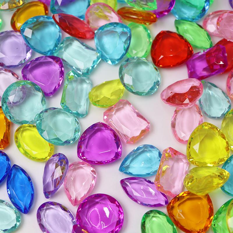 20Pcs Colorful Pirate Treasure Diamond Gems Toys Kids Jewelry Making Set Birthday Party Favors Decorations Gift For Boys Girls