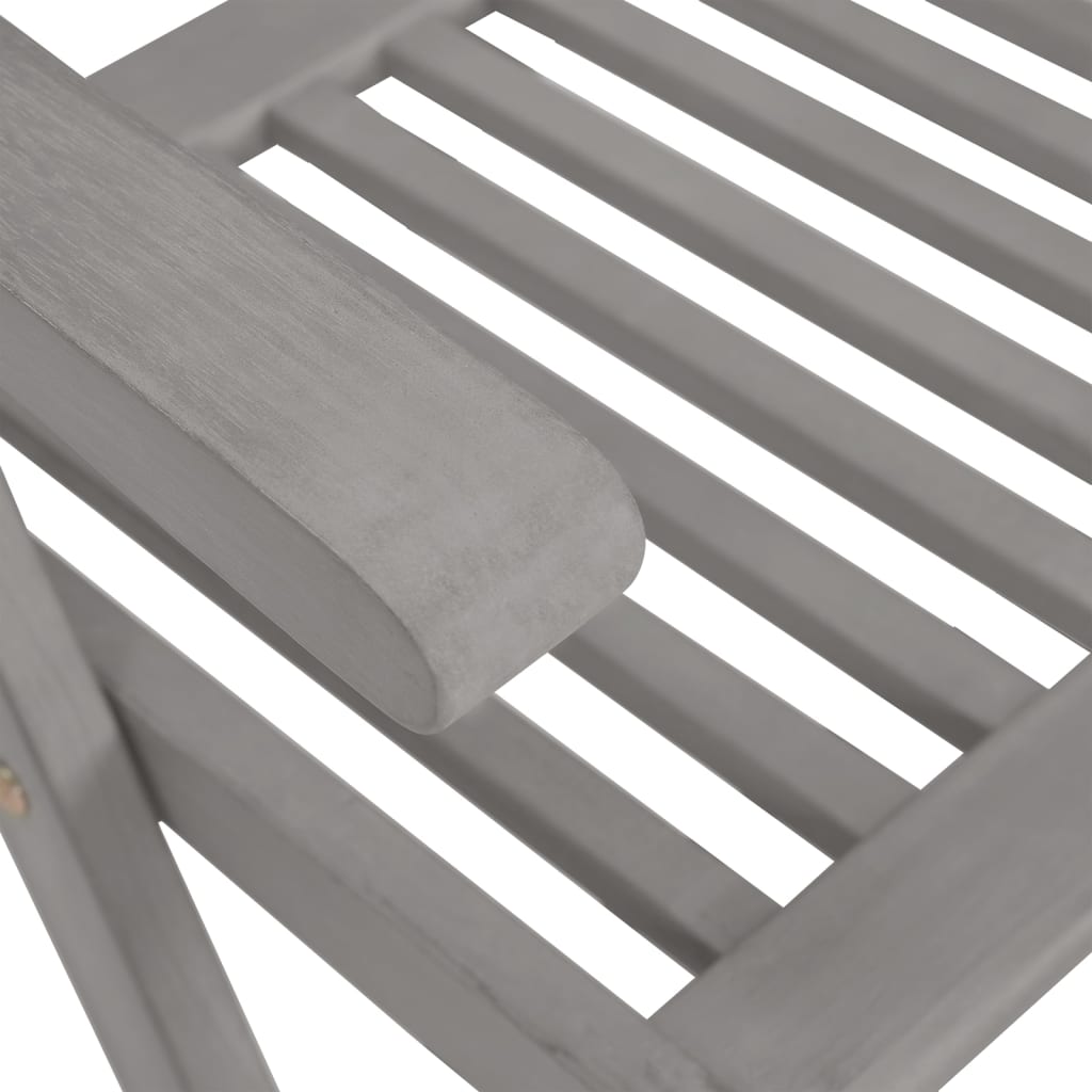 Adjustable Garden Chairs 2 pcs Grey Solid Acacia Wood