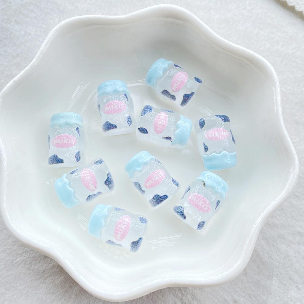 20pcs Colorful Resin Mixed Mini Fruit Strawberry, Watermelon, Milk Beverage Bottle Figurine Flatback Scrapbook Crafts DIY