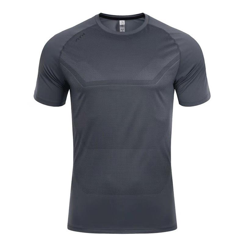 Men's 2024 Summer Quick-Dry Short Sleeve Sports Top - Round Neck, Loose Fit, Casual Fitness Running Tee
