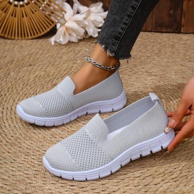 Damen Casual Mesh Schuhe Atmungsaktive Sneaker Flache Slipper Komfort Vulkanisierte Schuhe Outdoor Leichte Walking Schuhe