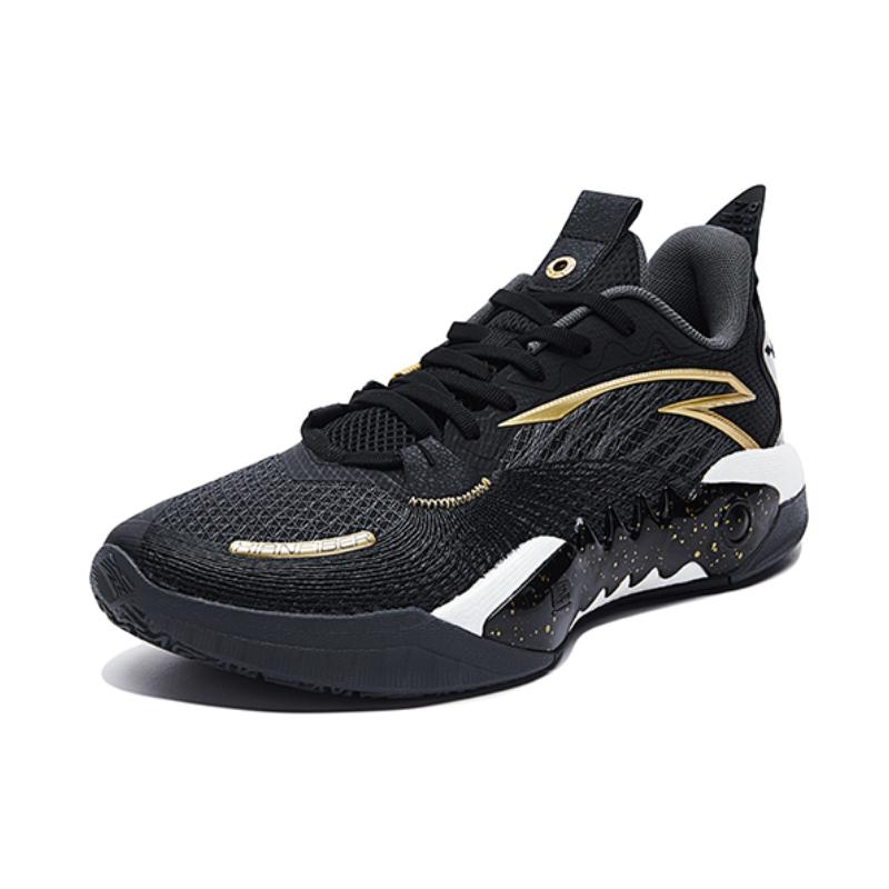 Anta Shock Wave 5 V2 Black Gold Men Sneakers Grey 112431106S-1