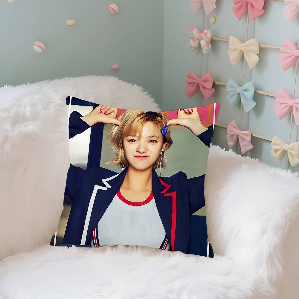 Singer JJeongyeons Case Plush Fabric Soft Pillowcase Double Sided Print Cushion Cover Household Gifts