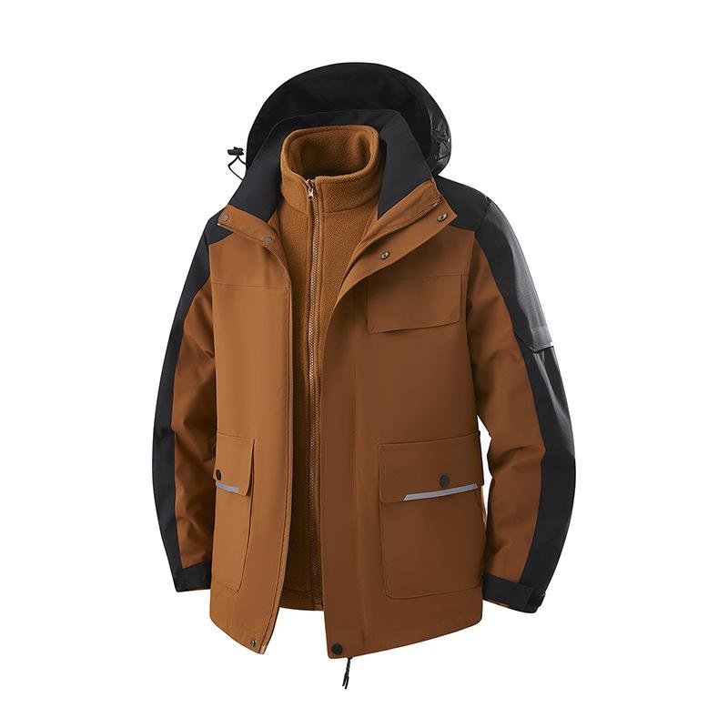 Three In One Mountain Windproof and Waterproof Assault Suit, Men's and Women's Plus Size Jacket, Outdoor Couple Hiking Suit