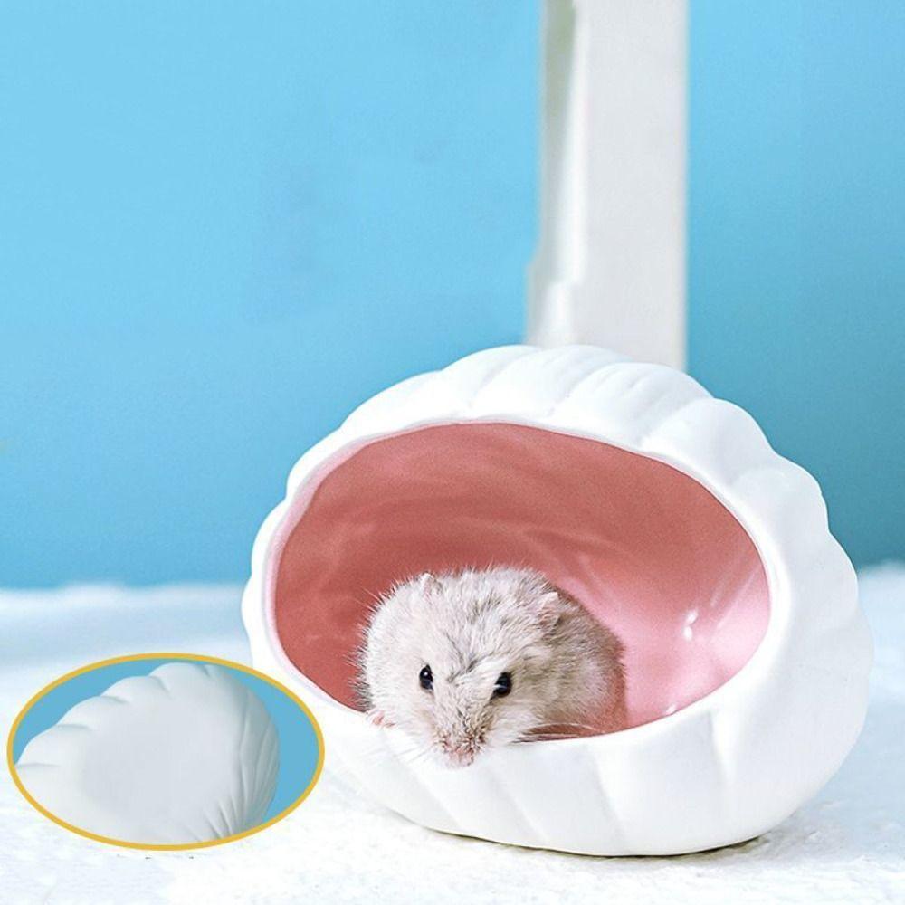 Cute Hamster Nest Ceramic Hamster Bed Desktop Ornament Pet Hiding House Summer