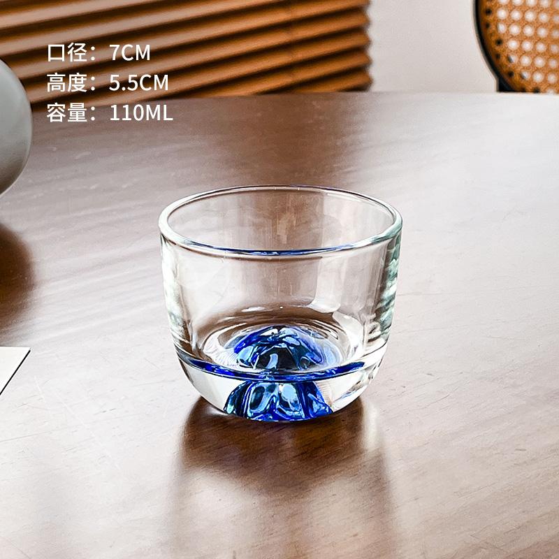 Multicolor Glass Cup Snow Mountain Small Wine Cup High-End Golden Mountain Host Cup Chinese-Style Scenic Tea Cup 1PCS