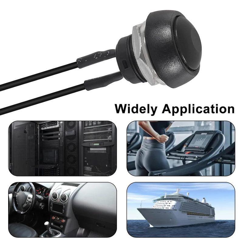 5PCS 12mm Momentary Push Button Switch On/Off Mini Round Switch Waterproof 3A 125V AC for Car Marine Motorcycles
