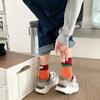 Fashionable and versatile Contrast colored socks women's high top pile up socks Korean version of spring/summer cotton socks