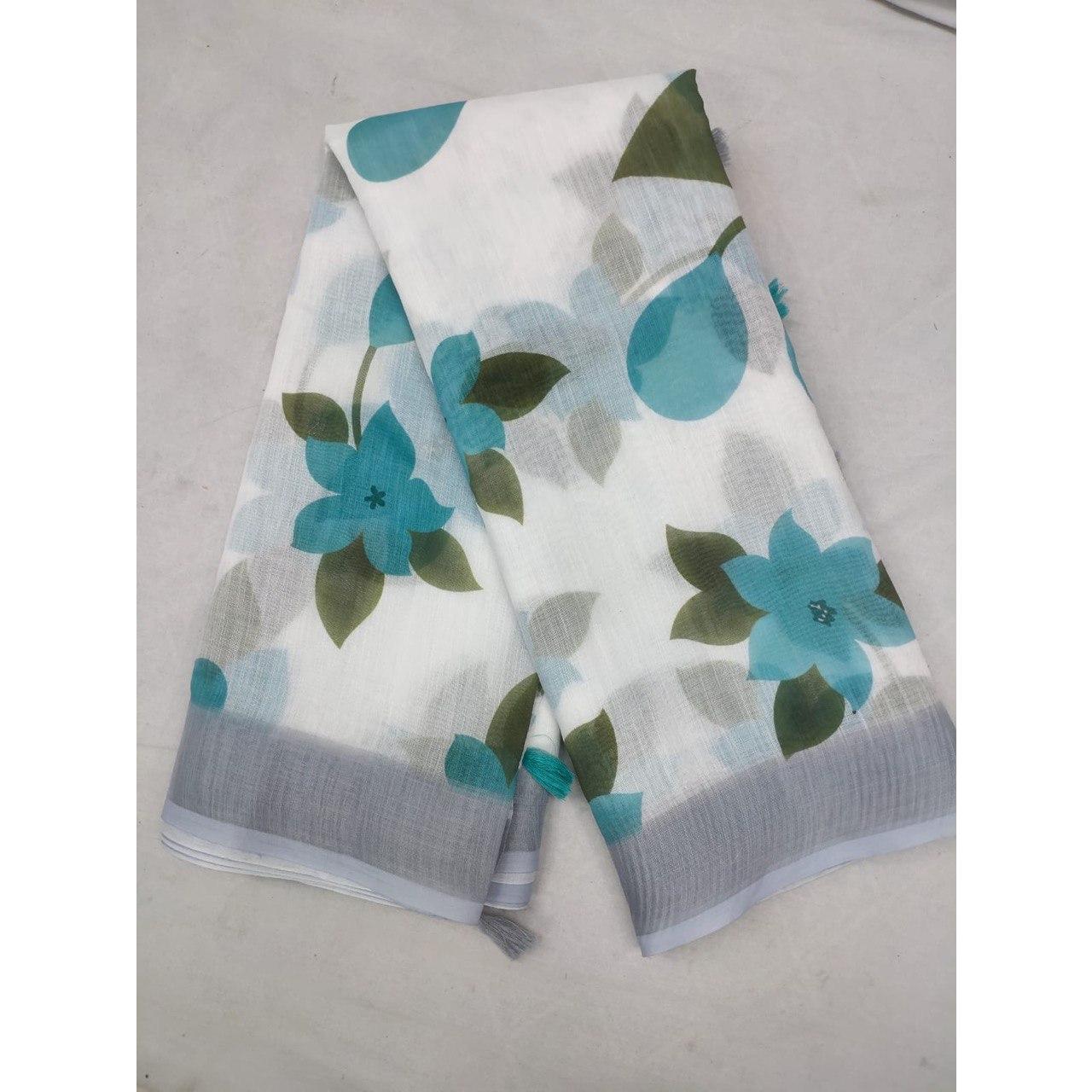 

Сари Original Linen с серебристым Jari Patta